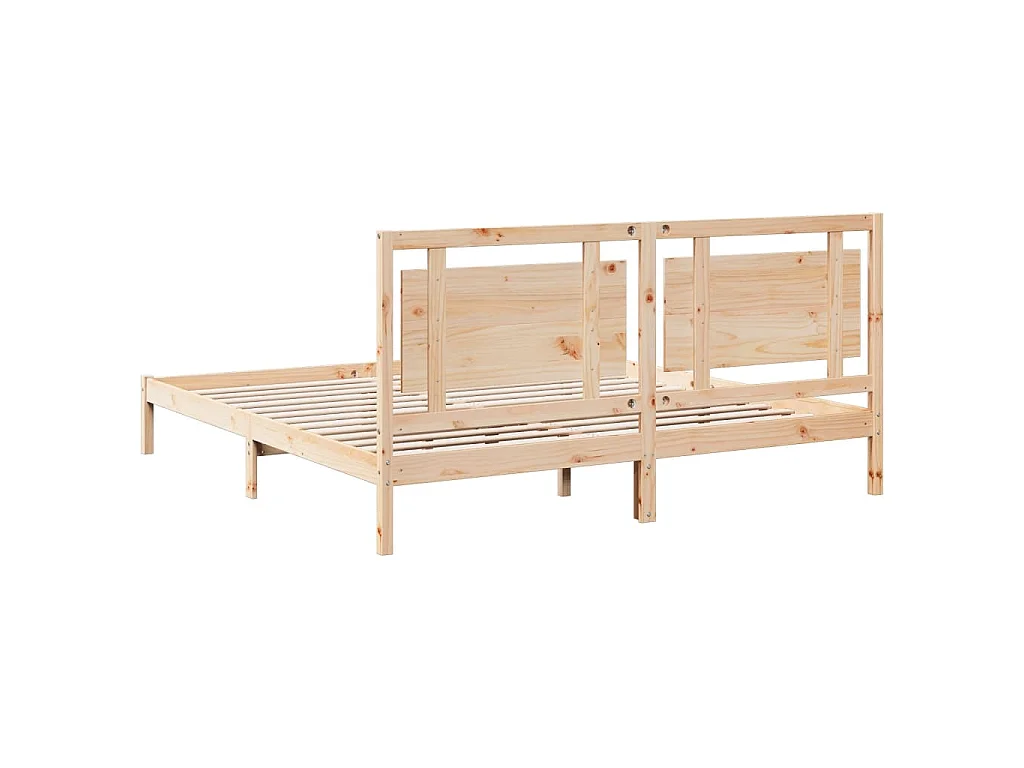 Cadre de lit extra long sans matelas 200x220 cm bois massif