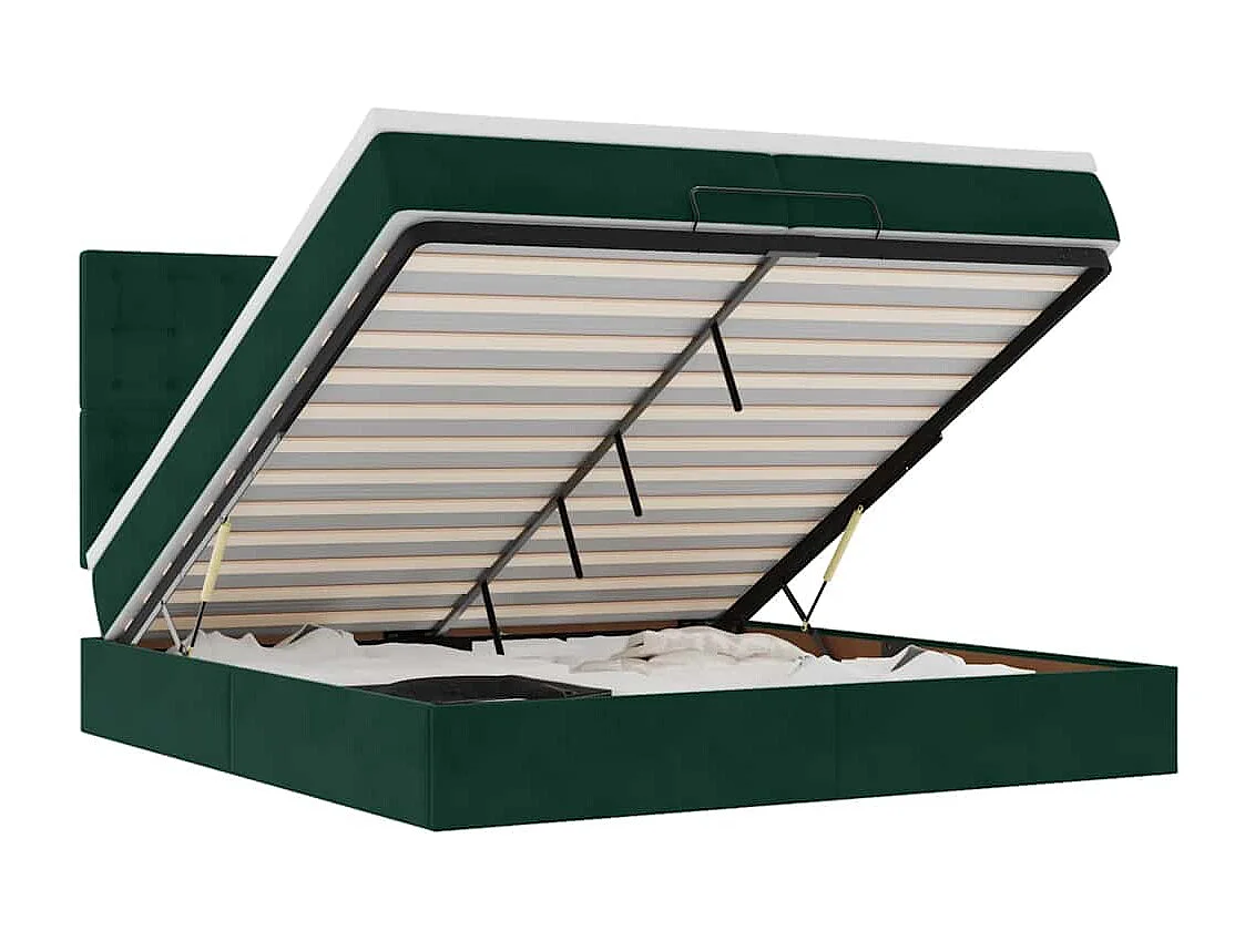 Struttura Letto Pouf con Materassi 200x200 cm Velluto