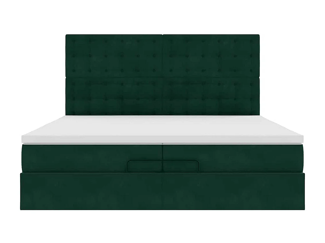 Struttura Letto Pouf con Materassi 200x200 cm Velluto