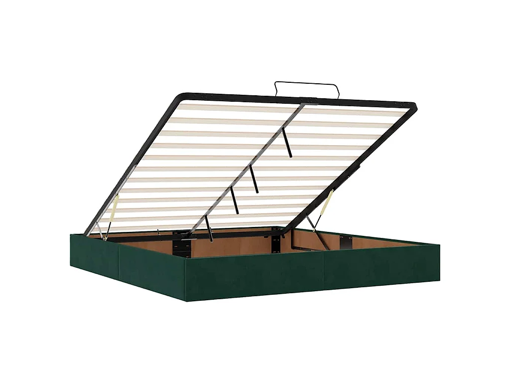 Ottoman bed met matrassen 200x200cm fluweel donkergroen