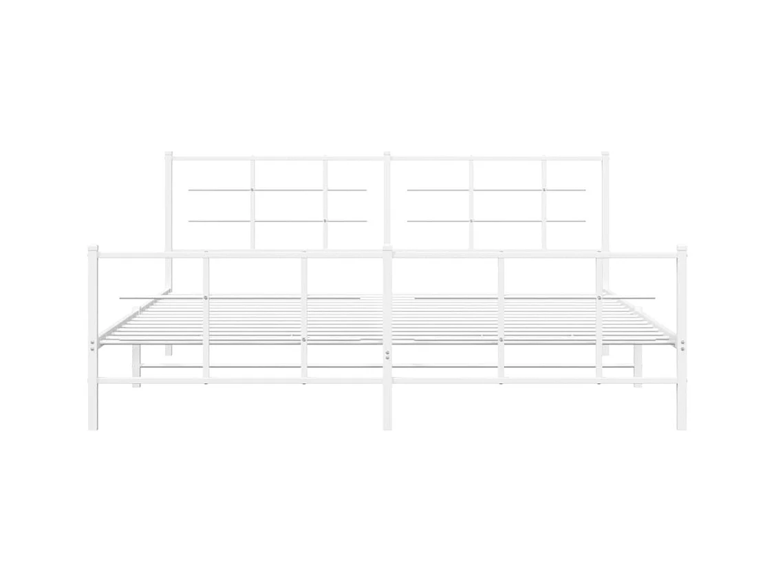 Bedframe met hoofd- en voeteneinde metaal wit 193x203 cm