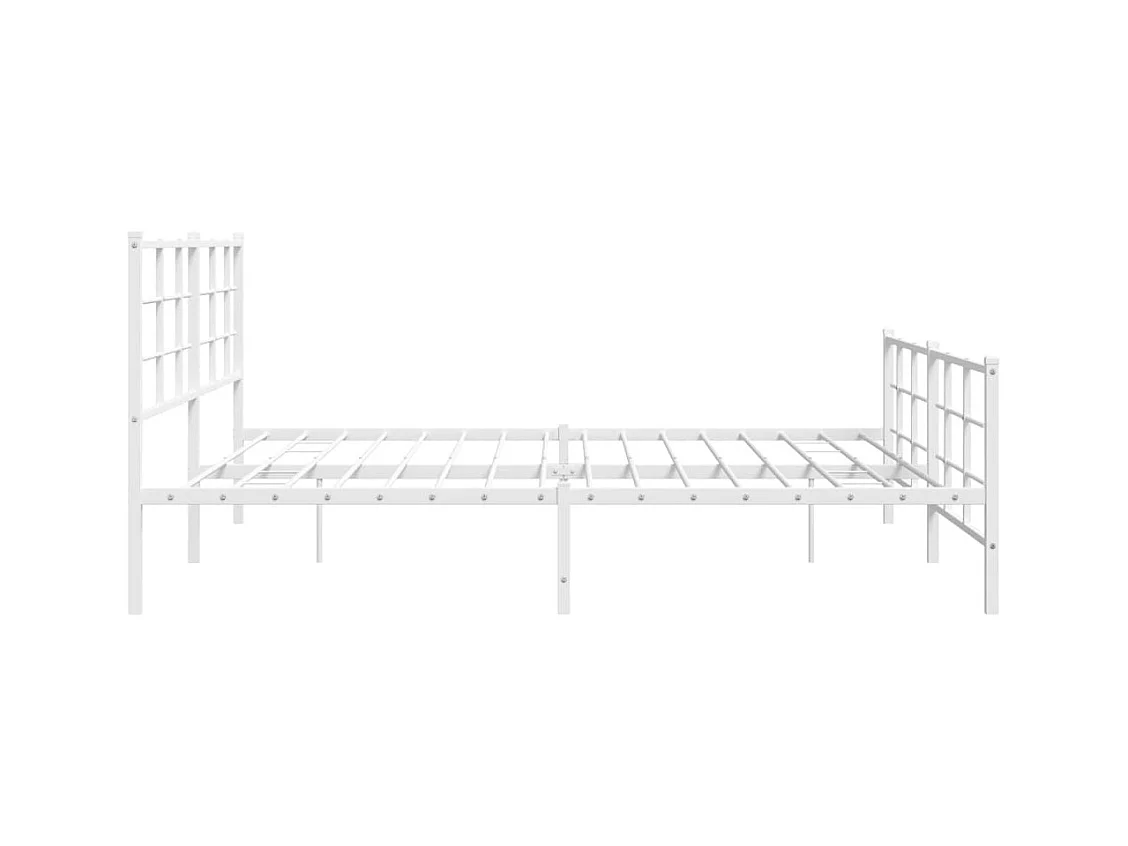Bedframe met hoofd- en voeteneinde metaal wit 193x203 cm