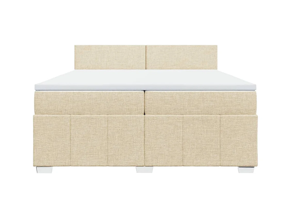 Boxspring met matras stof crèmekleurig 200x200 cm