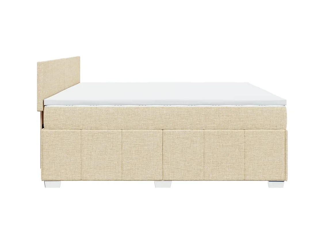 Boxspring met matras stof crèmekleurig 200x200 cm