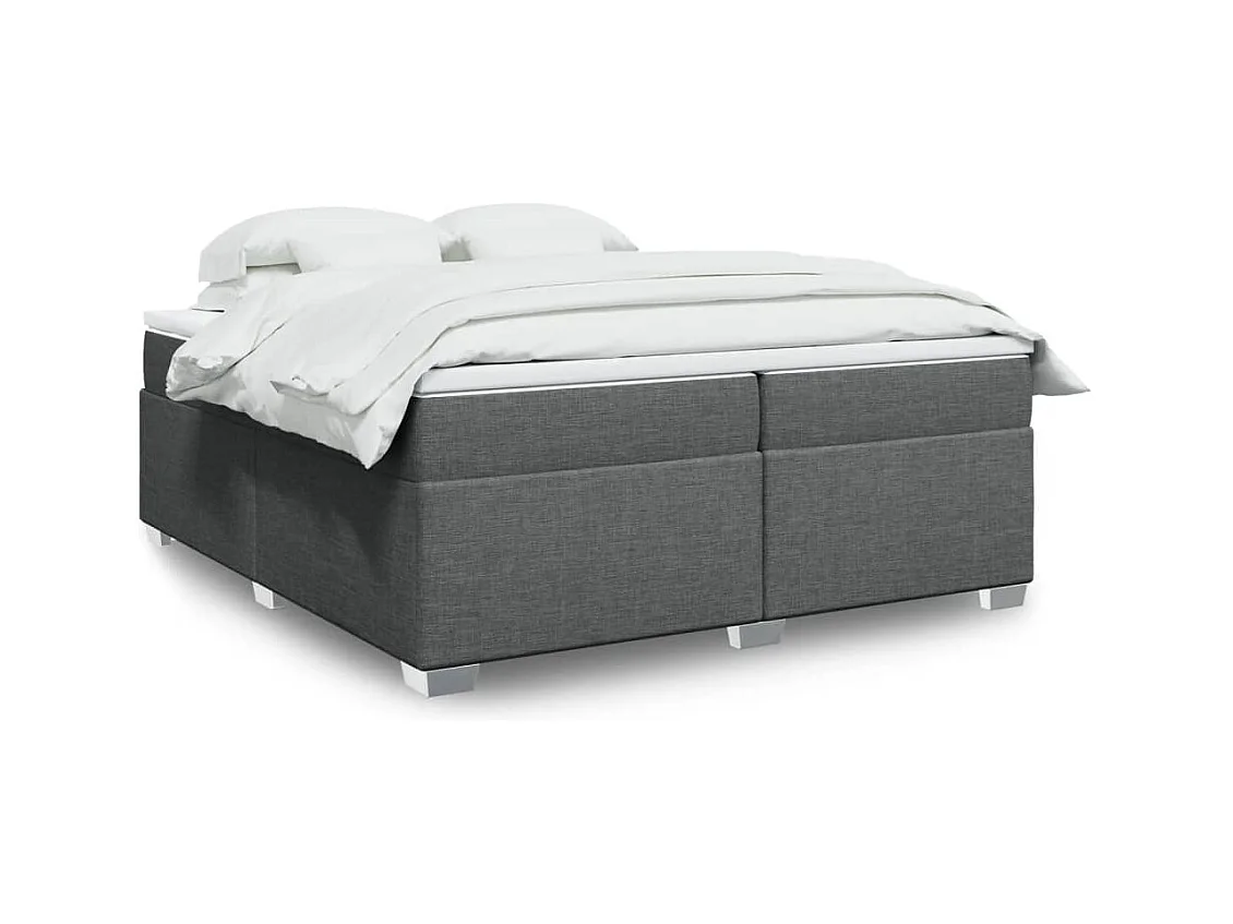 Boxspringbett mit Matratze Dunkelgrau 200x200 cm Stoff