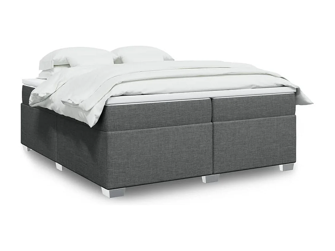 Boxspring met matras stof donkergrijs 200x200 cm