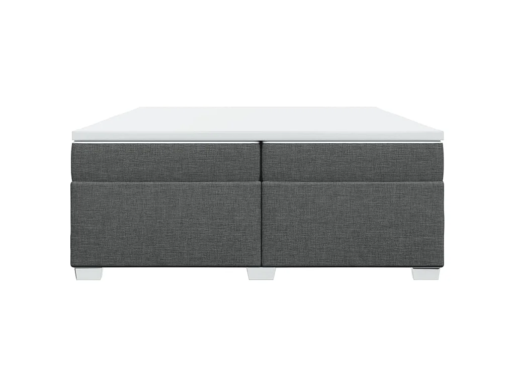 Cama box spring con colchón tela gris oscuro 200x200 cm