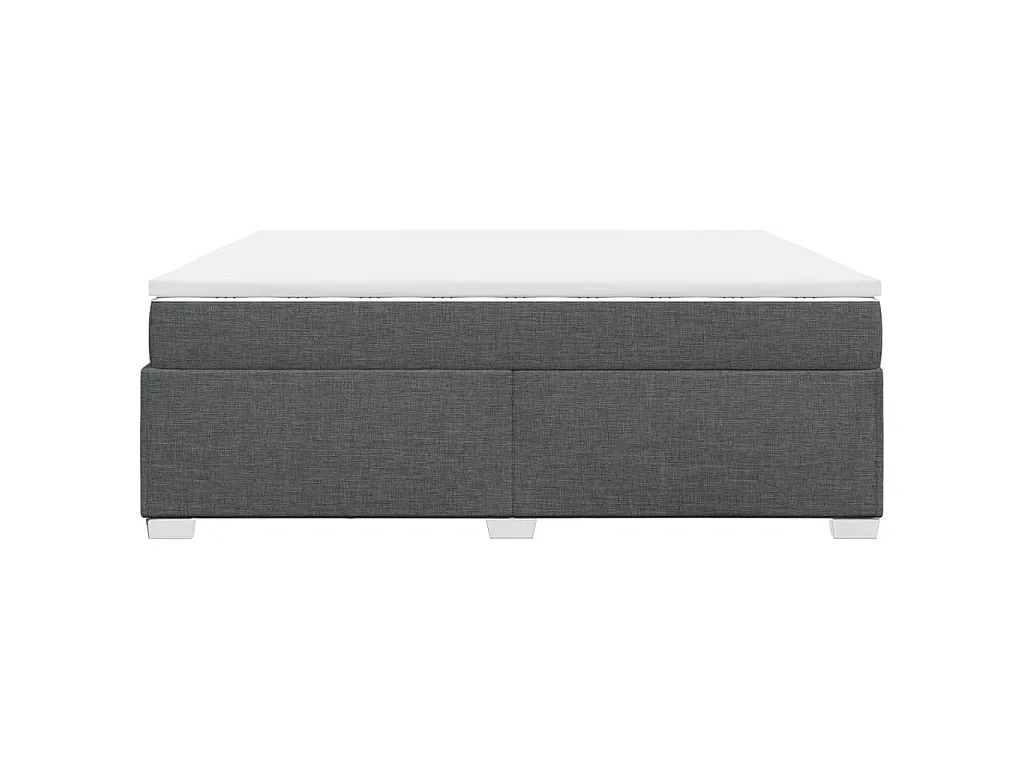 Cama box spring con colchón tela gris oscuro 200x200 cm