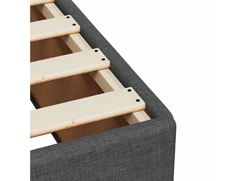 Cama box spring con colchón tela gris oscuro 200x200 cm