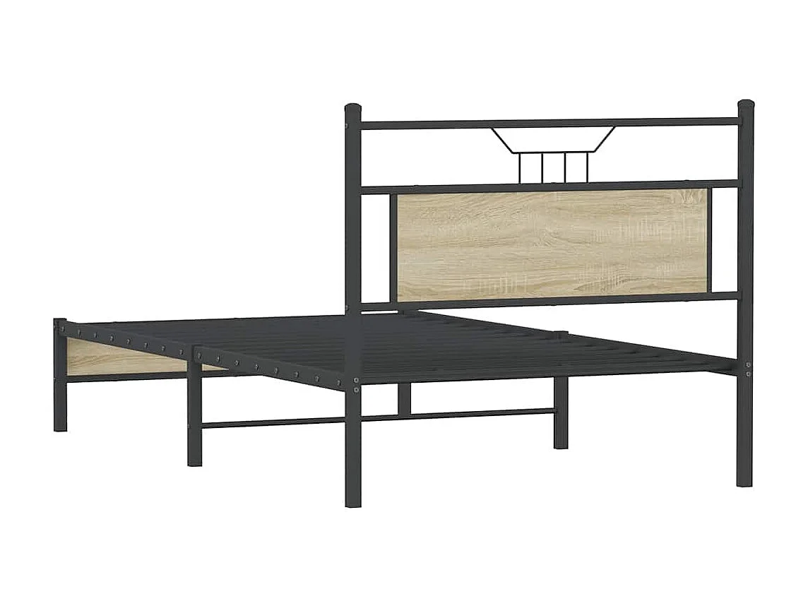 Estructura de cama sin colchón 107x203 cm madera roble Sonoma