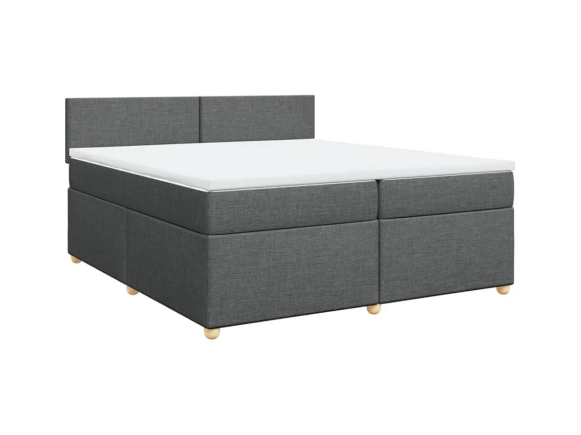 Boxspringbett mit Matratze Dunkelgrau 200x200 cm Stoff