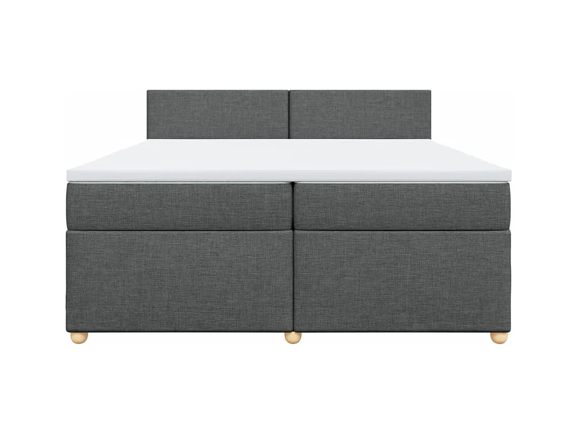 Giroletto a Molle con Materasso Grigio Scuro 200x200 cm Tessuto