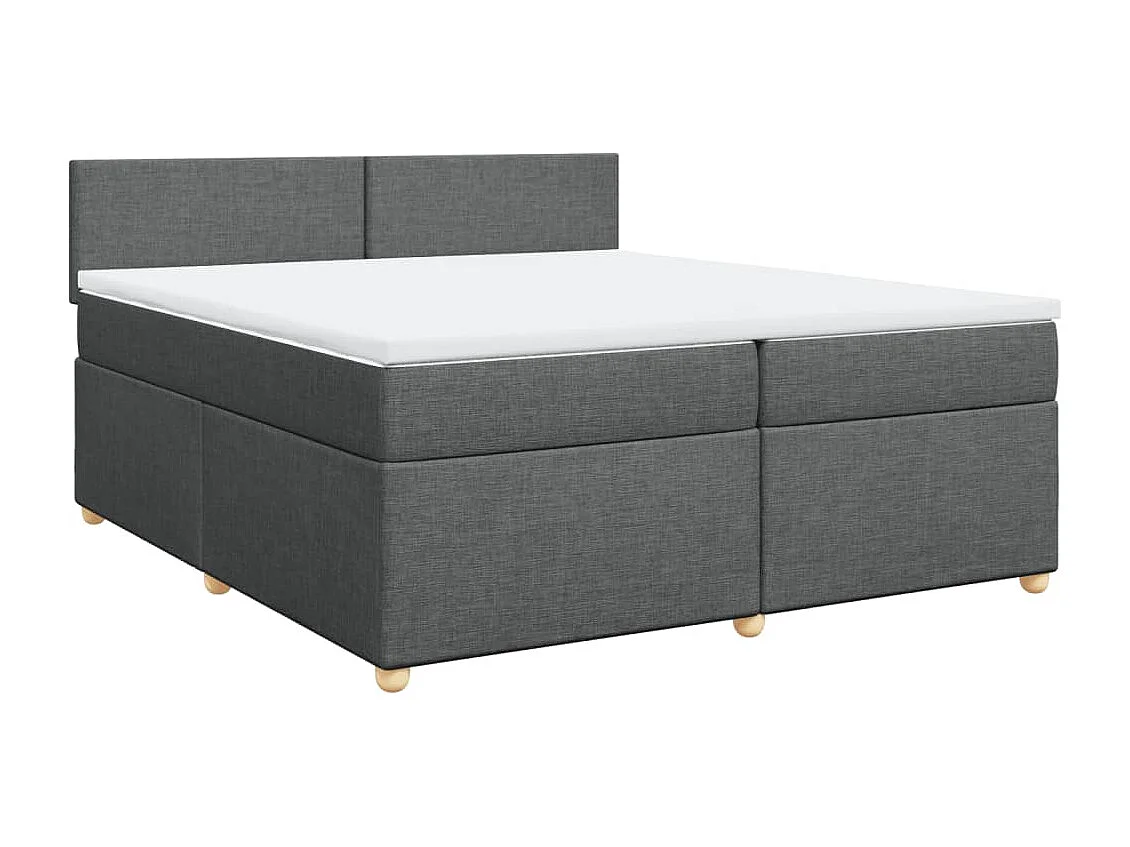 Boxspringbett mit Matratze Dunkelgrau 200x200 cm Stoff