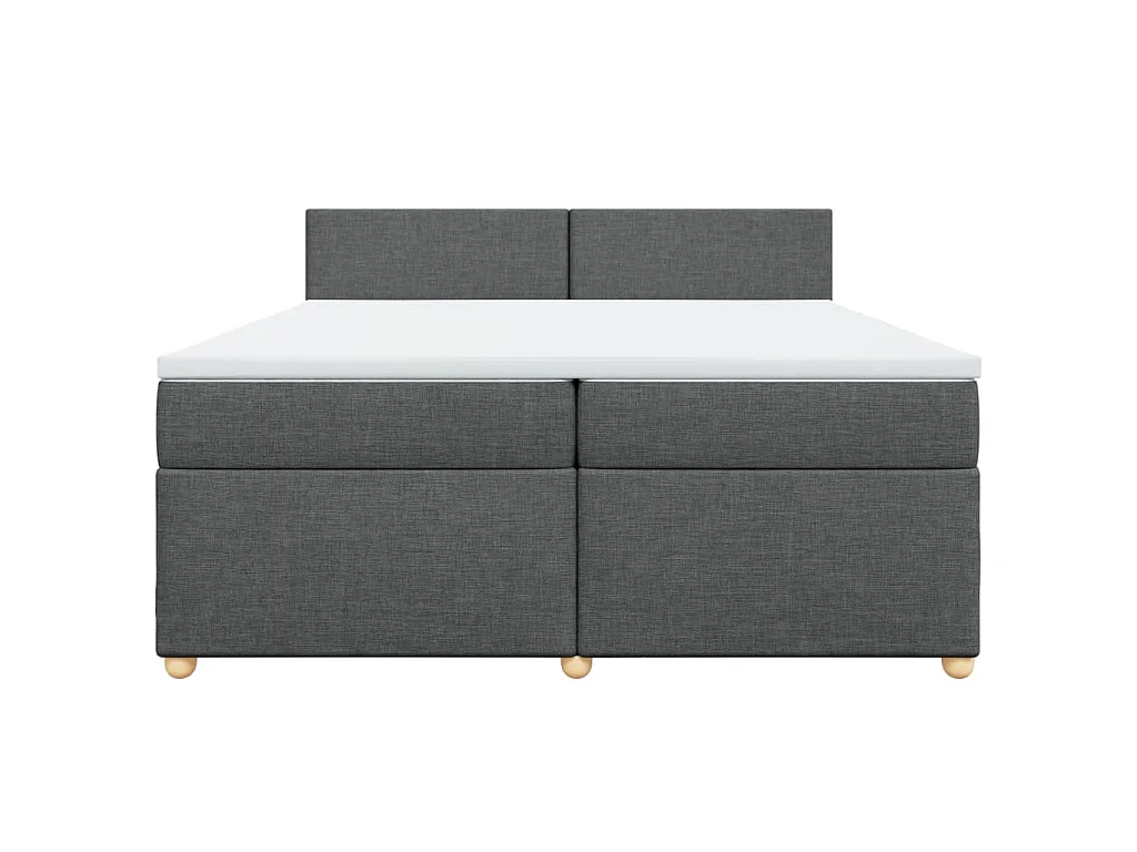 Boxspring met matras stof donkergrijs 200x200 cm