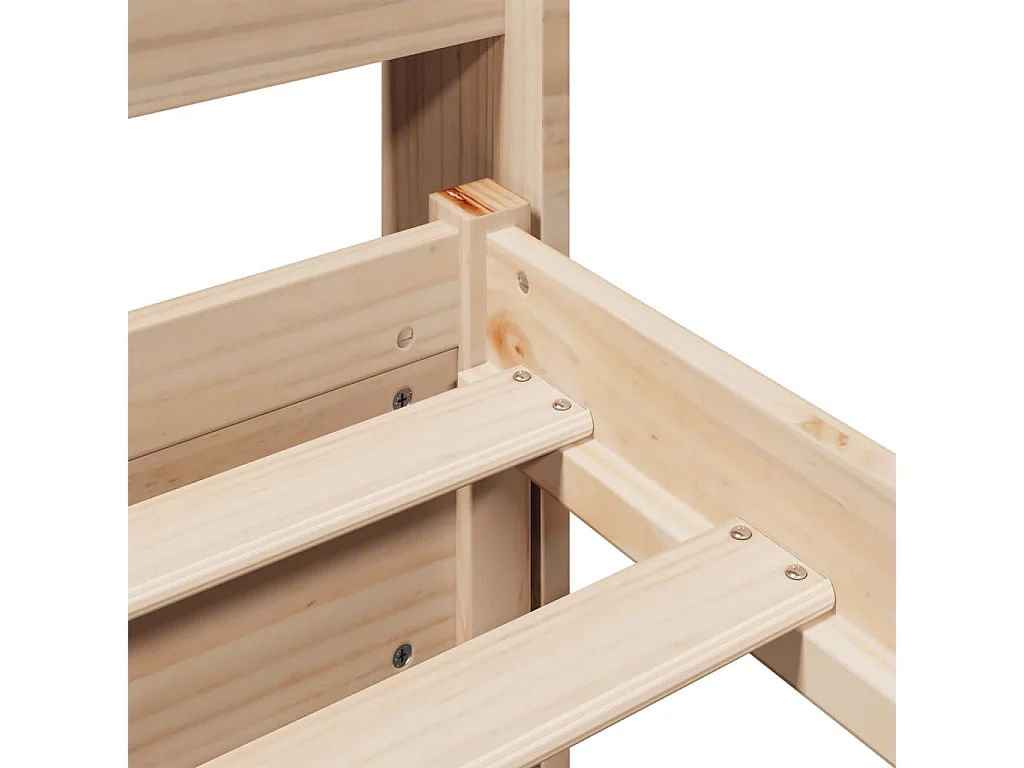 Bedframe met hoofdbord massief grenenhout 200x200 cm