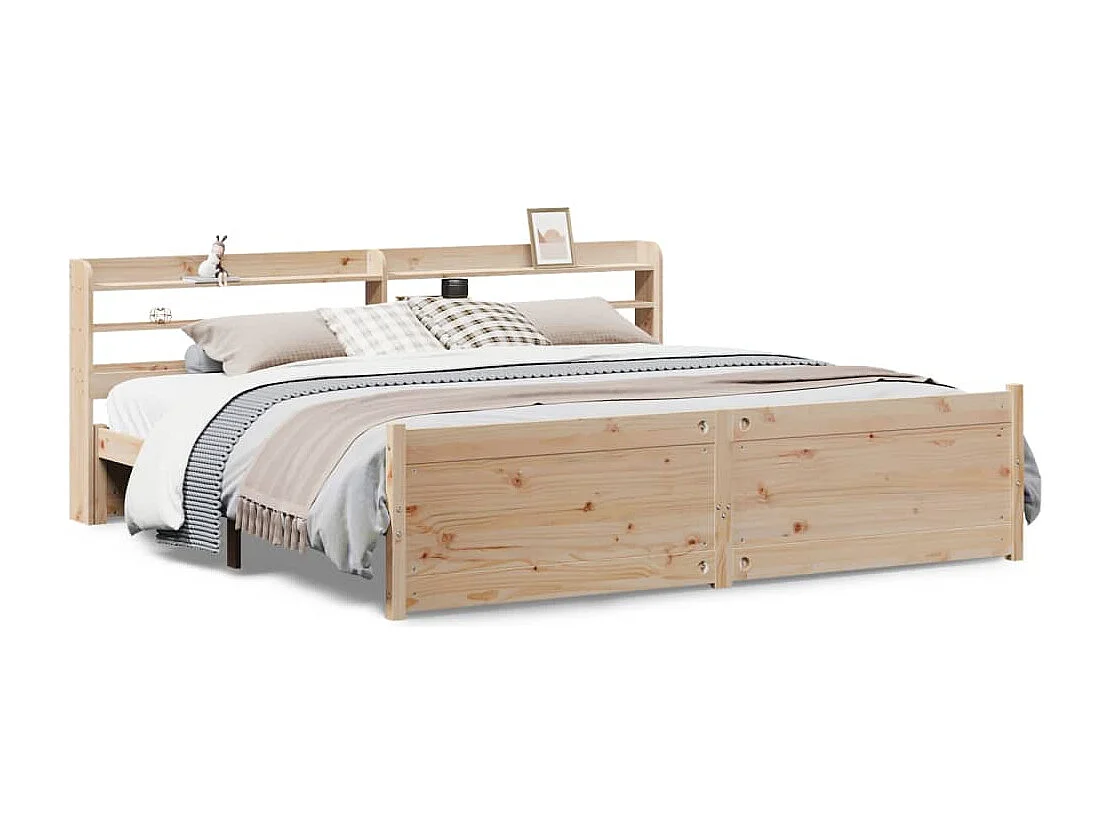 Cadre de lit avec tête de lit sans matelas 200x200 cm