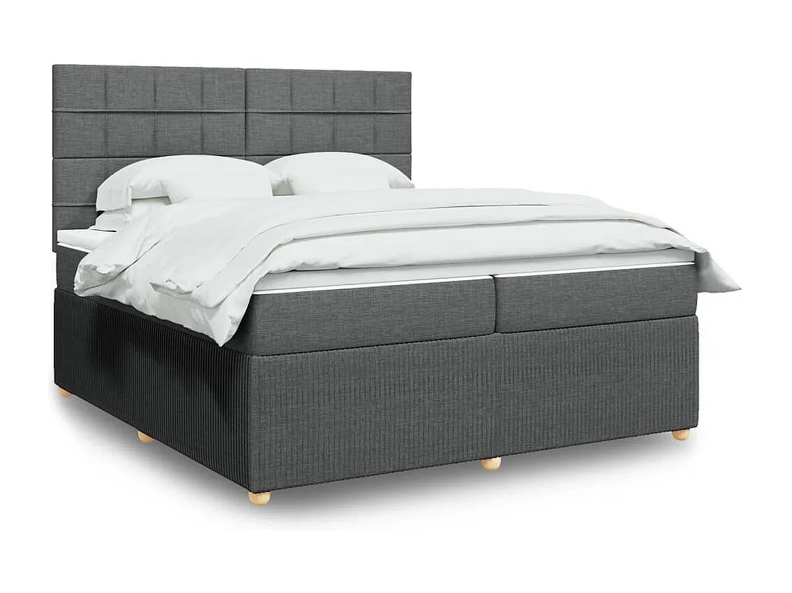 Boxspring met matras stof donkergrijs 200x200 cm