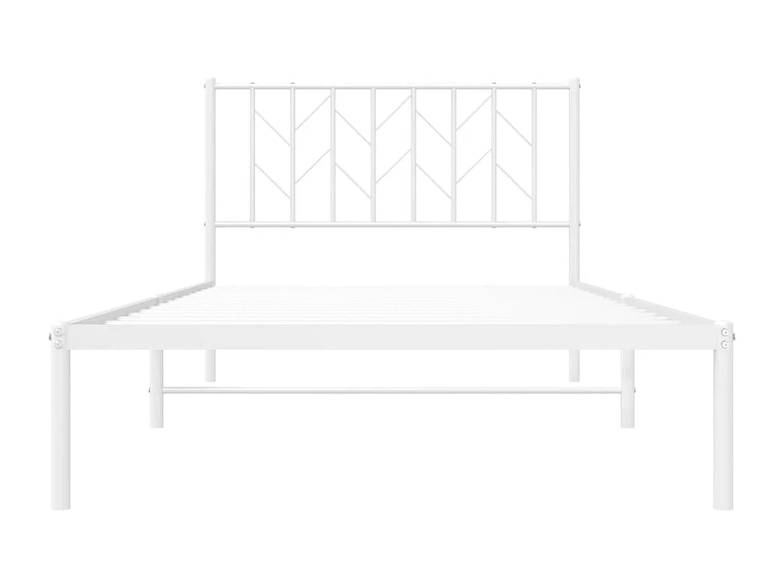 Bettgestell mit Kopfteil Metall Weiß 107x203 cm