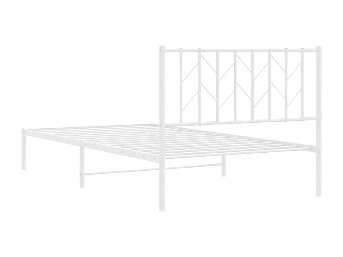 Bettgestell mit Kopfteil Metall Weiß 107x203 cm