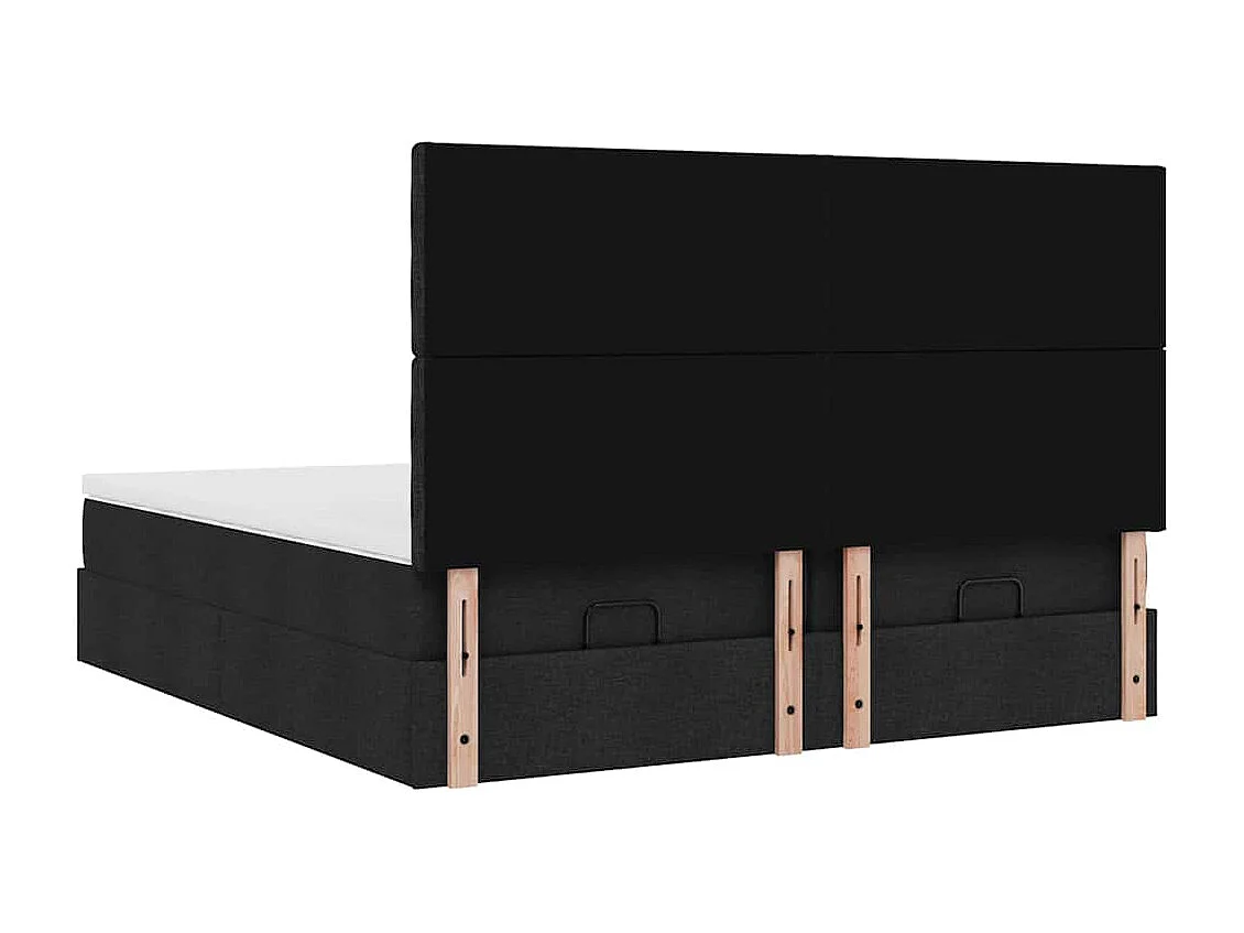 Ottoman-Bett mit Matratzen Schwarz 200x200 cm Stoff
