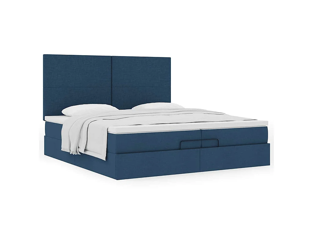 Estructura de cama otomana con colchones tela topo 200x200cm