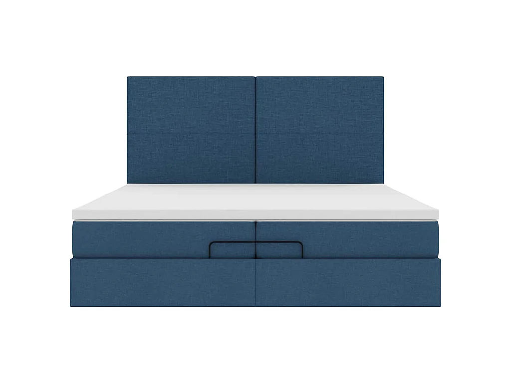 Estructura de cama otomana con colchones tela topo 200x200cm
