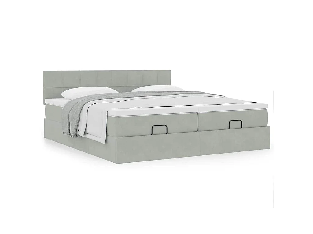 Struttura Letto Pouf con Materassi 200x200 cm Velluto