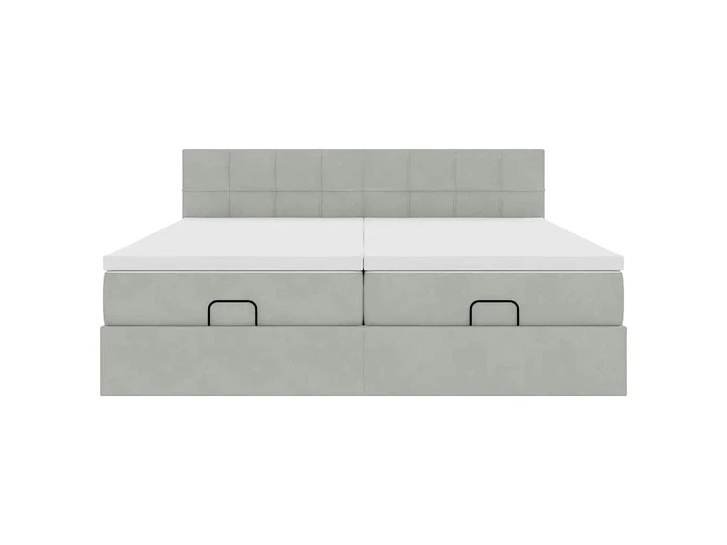 Struttura Letto Pouf con Materassi 200x200 cm Velluto