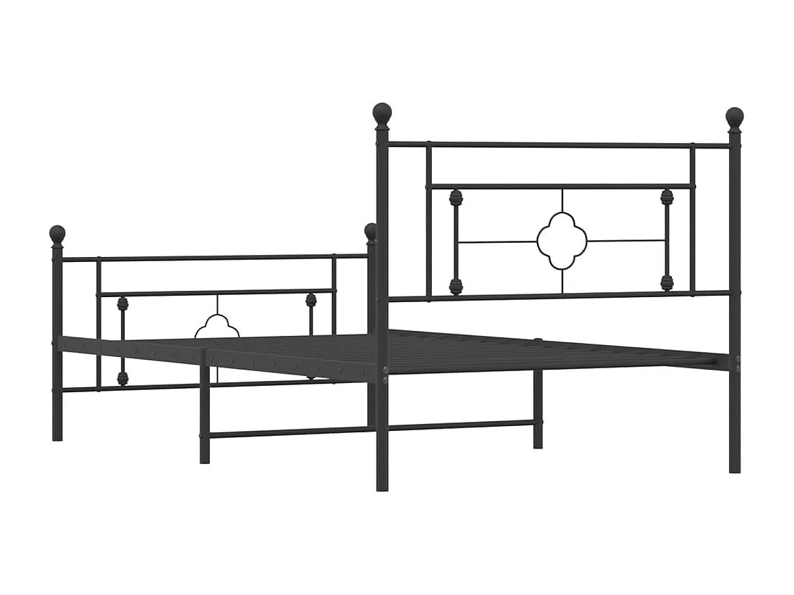 Estructura cama sin colchón con estribo metal negro 107x203 cm