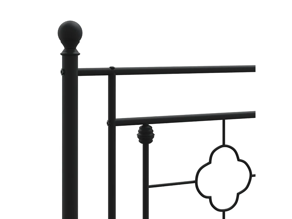 Giroletto con Testiera e Pediera Metallo Nero 107x203 cm