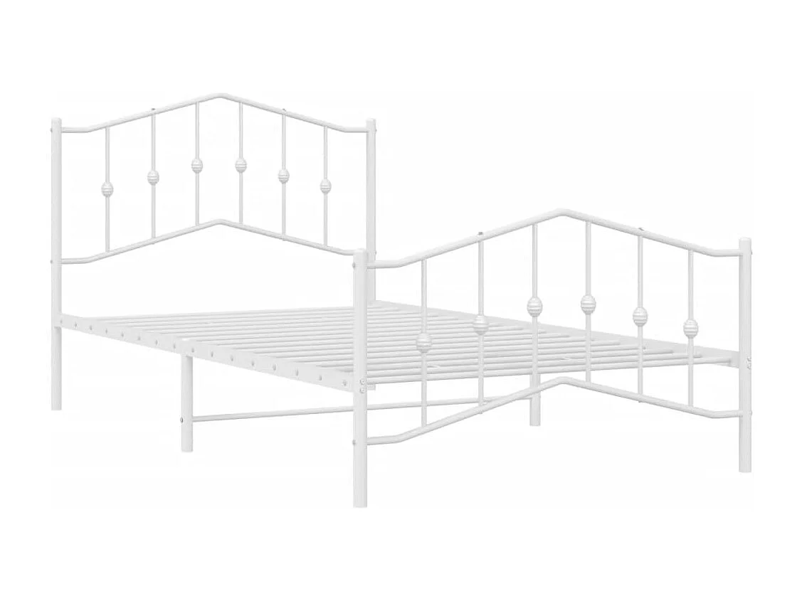Estructura cama sin colchón con estribo metal blanco 107x203 cm