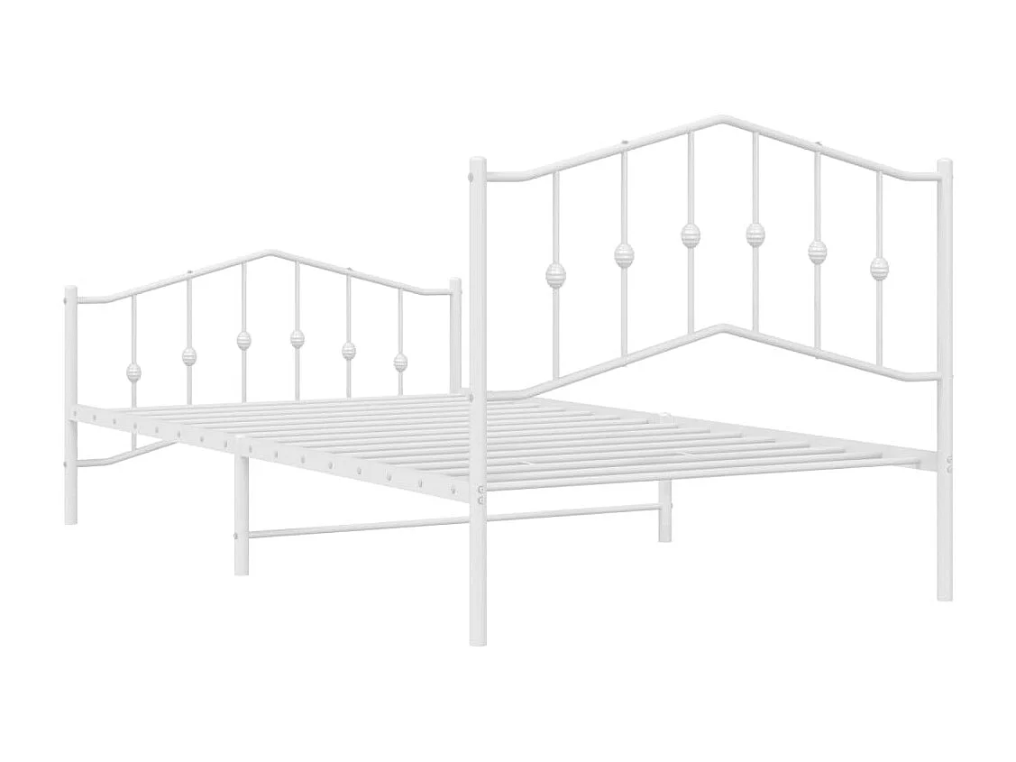 Estructura cama sin colchón con estribo metal blanco 107x203 cm