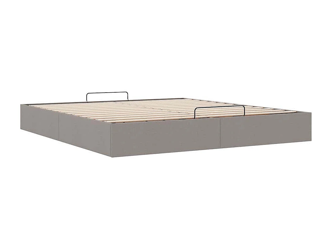 Cadre de lit ottoman sans matelas taupe 200x200 cm tissu
