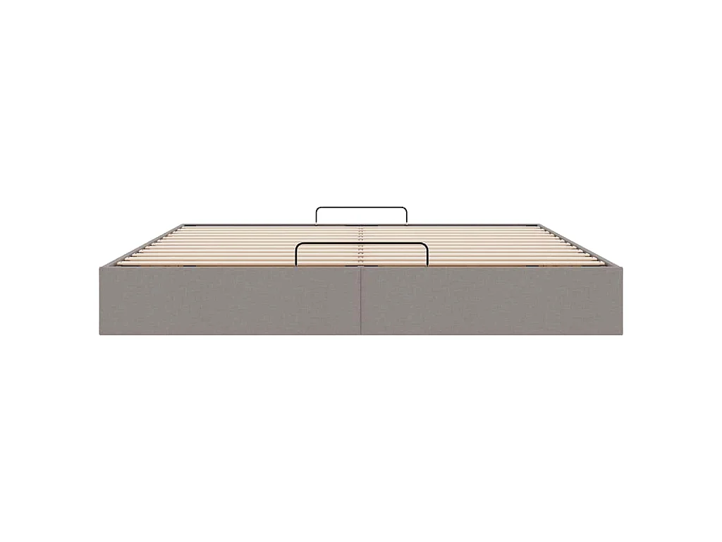 Struttura Letto Pouf senza Materasso Tortora 200x200 cm Tessuto