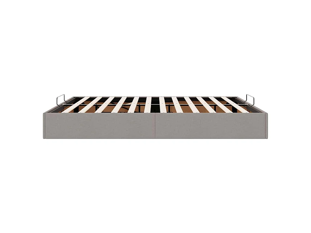 Struttura Letto Pouf senza Materasso Tortora 200x200 cm Tessuto