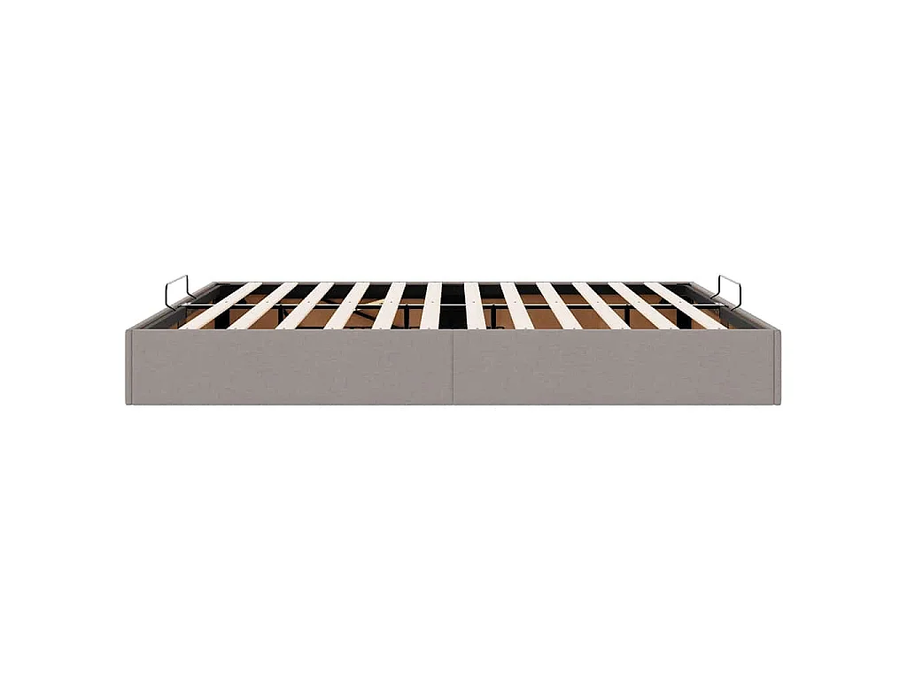 Struttura Letto Pouf senza Materasso Tortora 200x200 cm Tessuto