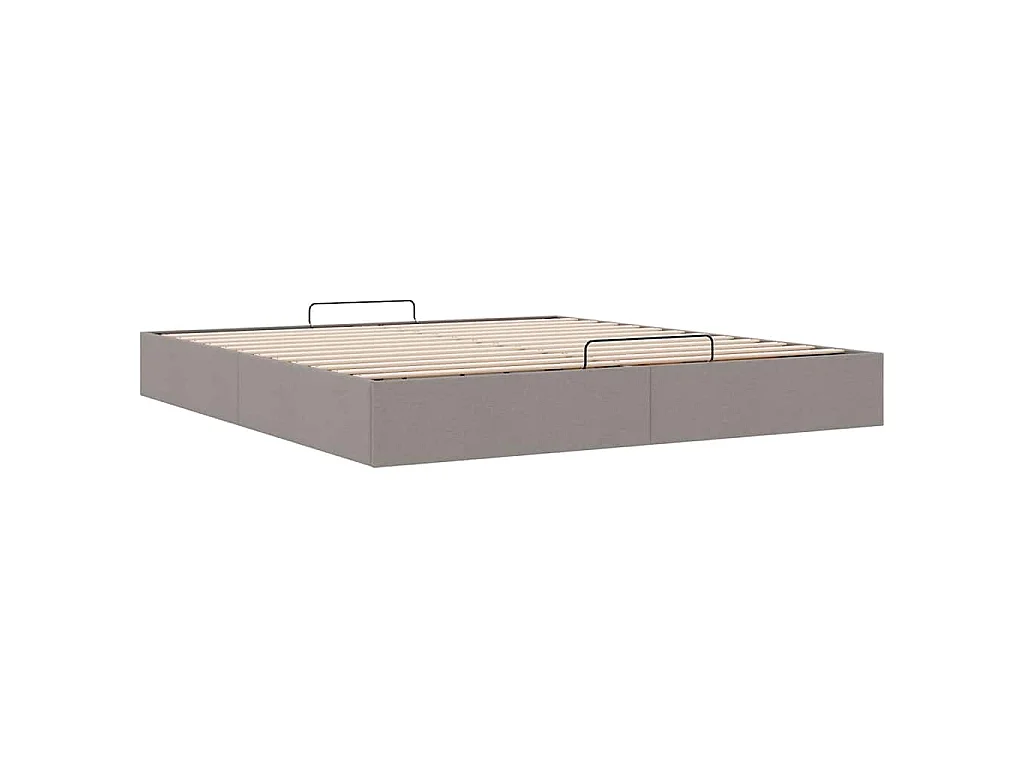 Struttura Letto Pouf senza Materasso Tortora 200x200 cm Tessuto
