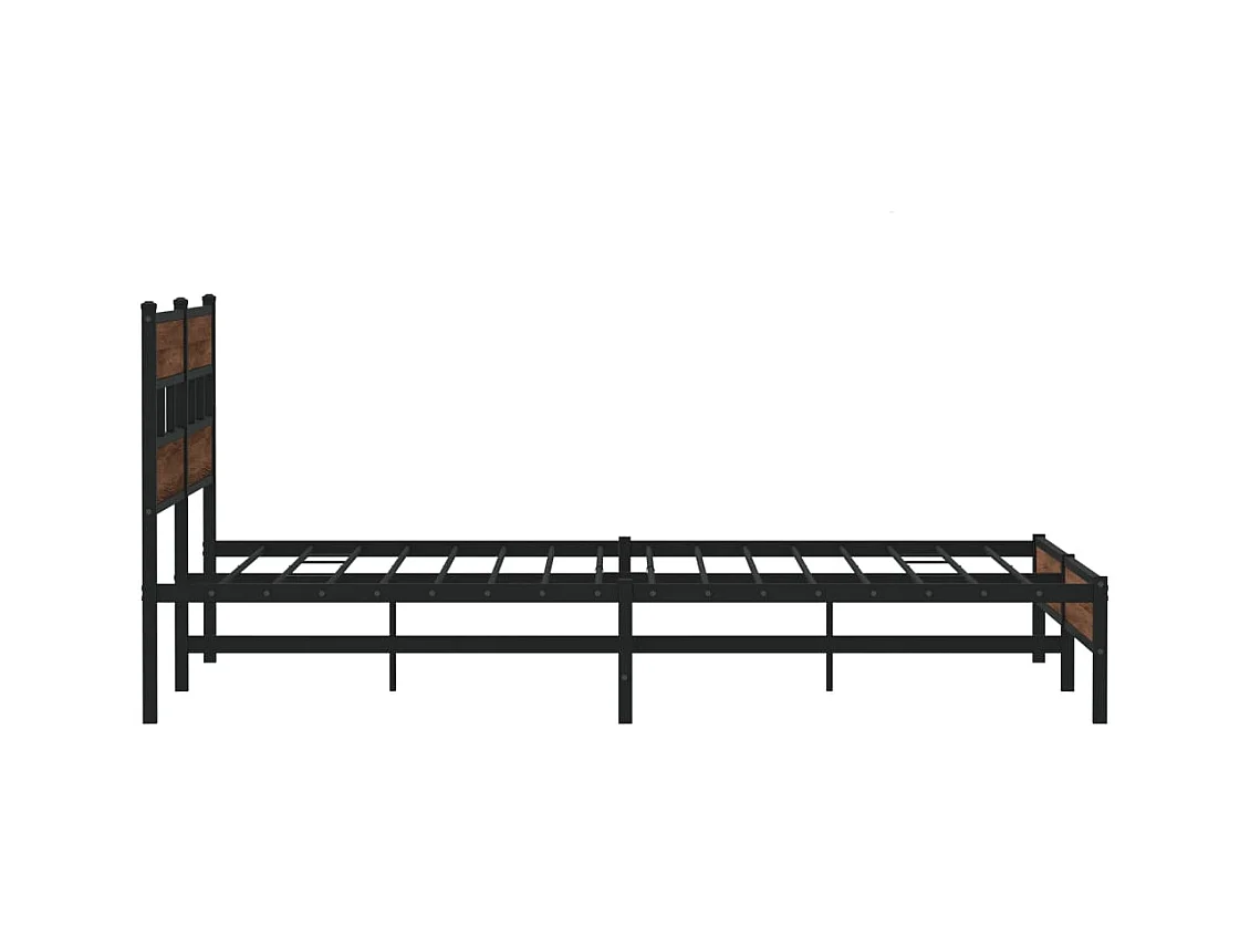 Cadre de lit en métal sans matelas chêne marron 193x203 cm