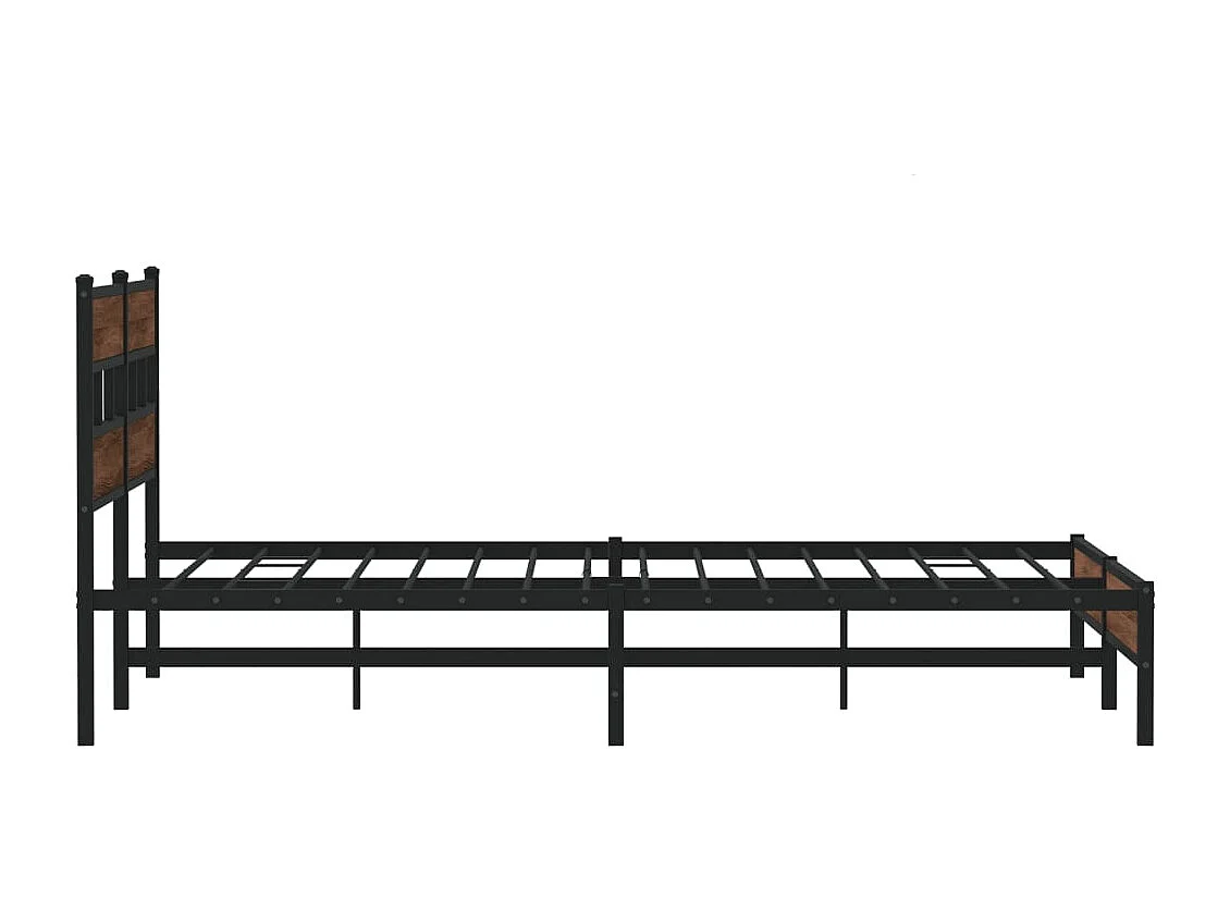 Estructura de cama sin colchón metal roble marrón 193x203 cm