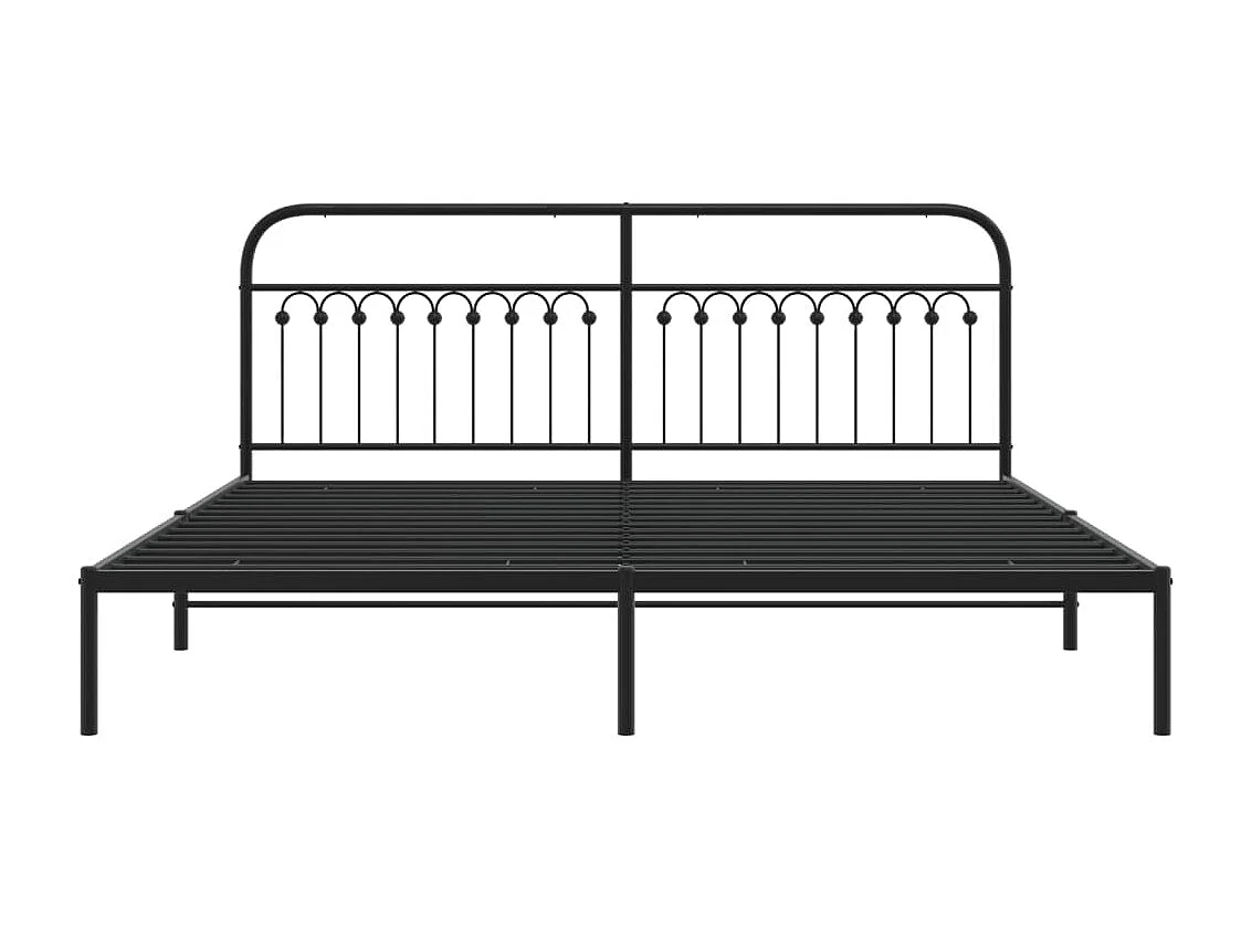 Bedframe met hoofdbord metaal zwart 193x203 cm