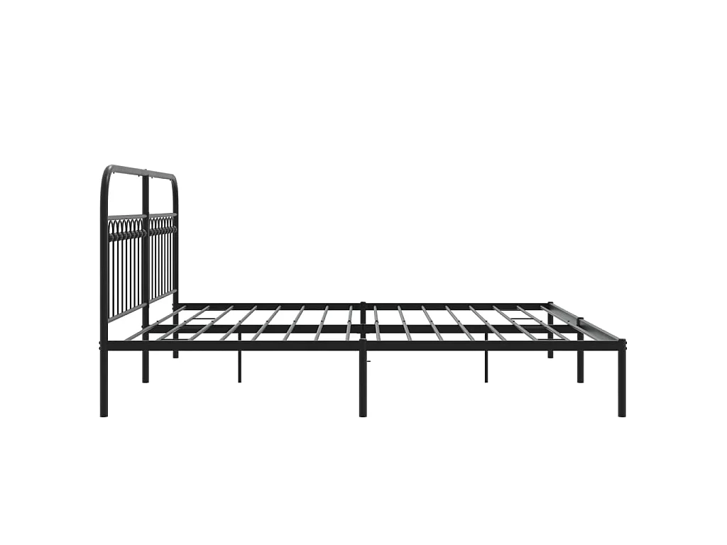 Giroletto con Testiera in Metallo Nero 193x203 cm