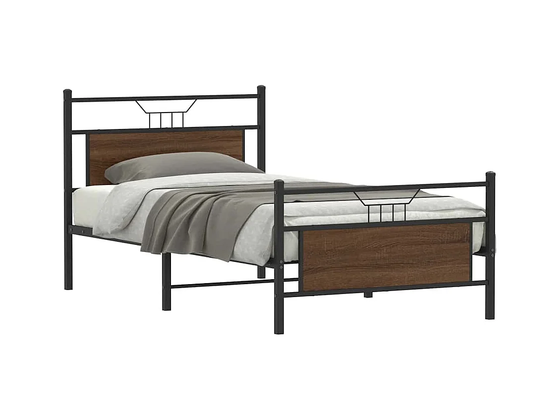 Bedframe zonder matras 107x203 cm spaanplaat bruin eikenkleurig