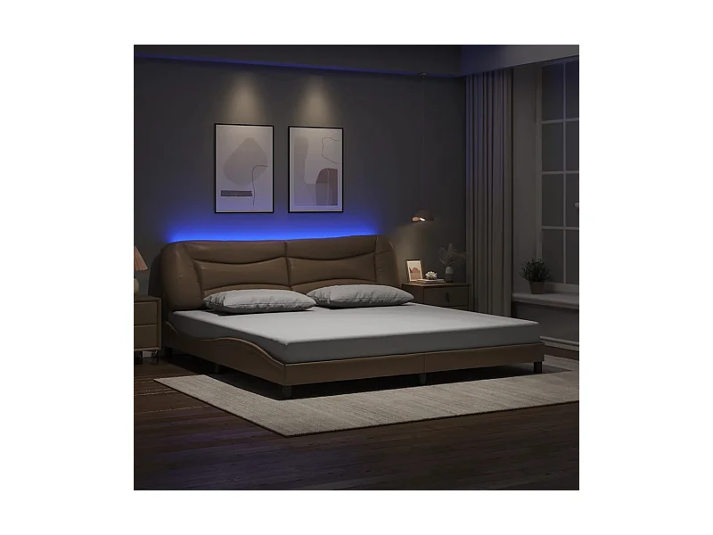 Giroletto con LED senza Materasso Hvar Cappuccino 200x200 cm