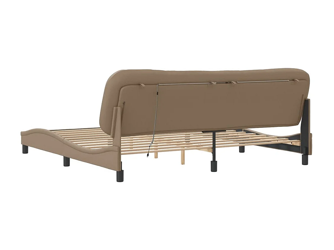 Bettgestell mit LED ohne Matratze "Hvar" Cappuccino-Braun 200x200 cm