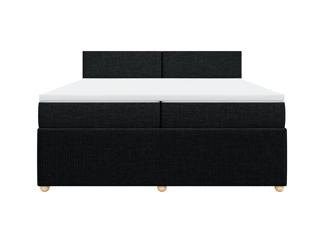 Sommier à lattes de lit avec matelas Noir 200x200 cm Tissu