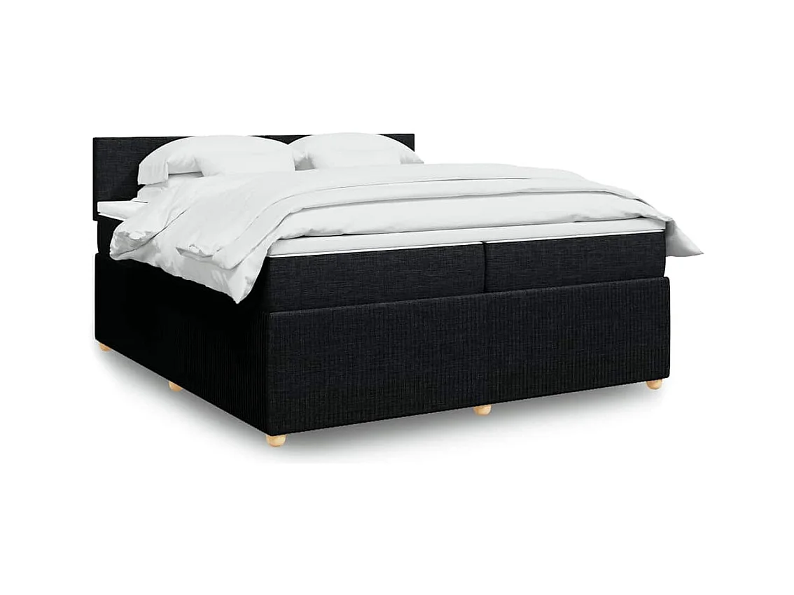 Boxspringbett mit Matratze Schwarz 200x200 cm Stoff