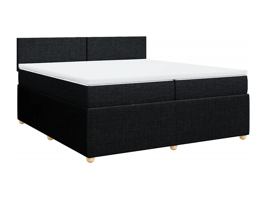 Giroletto a Molle con Materasso Nero 200x200 cm in Tessuto