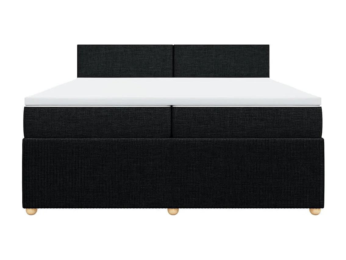 Giroletto a Molle con Materasso Nero 200x200 cm in Tessuto