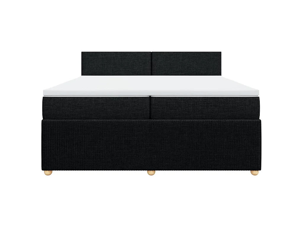 Sommier à lattes de lit avec matelas Noir 200x200 cm Tissu