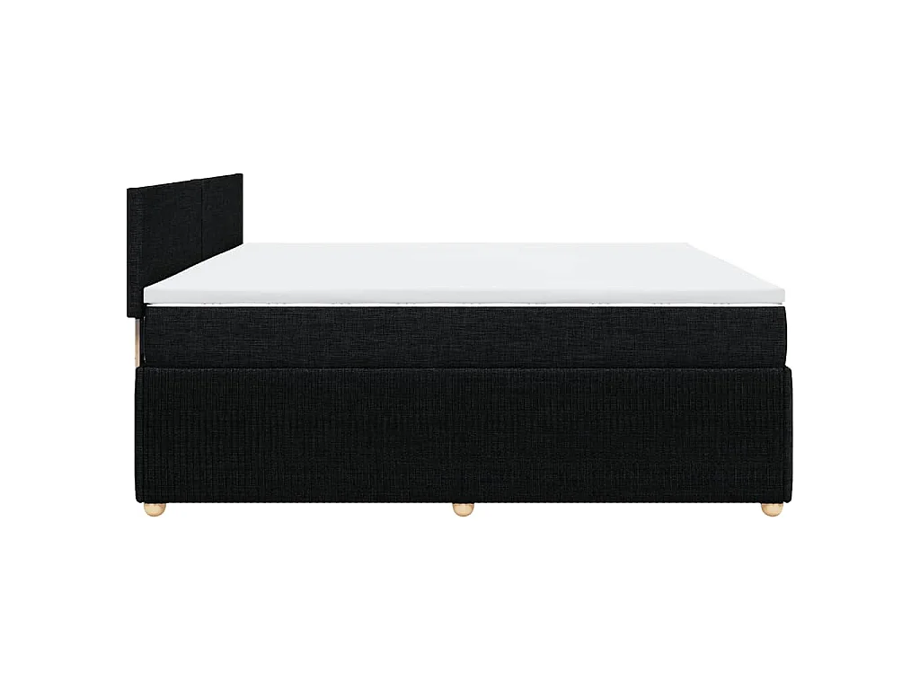 Sommier à lattes de lit avec matelas Noir 200x200 cm Tissu